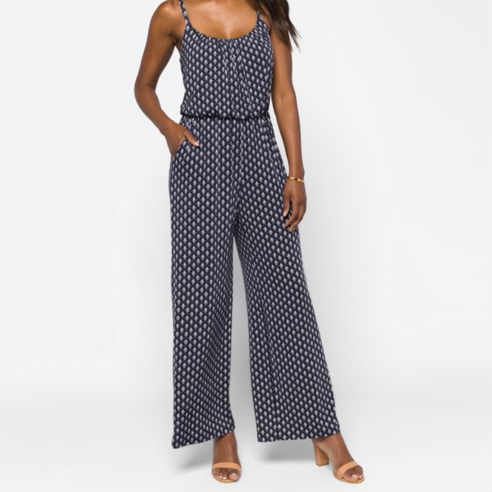 Kaileigh Adalia Knit Jumpsuit in Navy | Size M